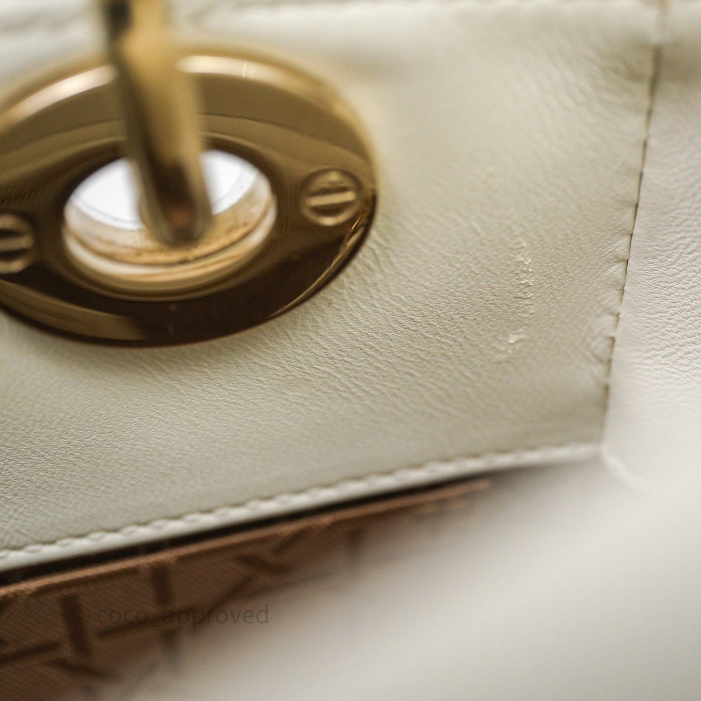 Christian Dior Small My ABCDior Lady Dior Bag White Cannage Lambskin Gold Hardware