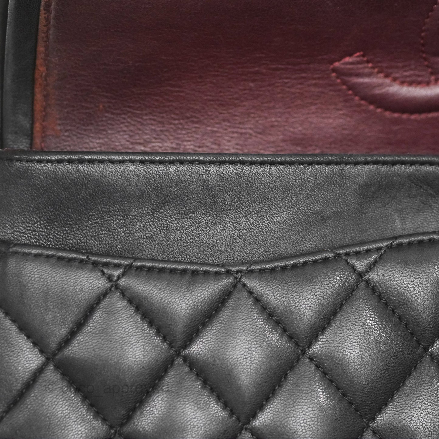Chanel Classic M/L Medium Flap Quilted Black Lambskin Silver Hardware