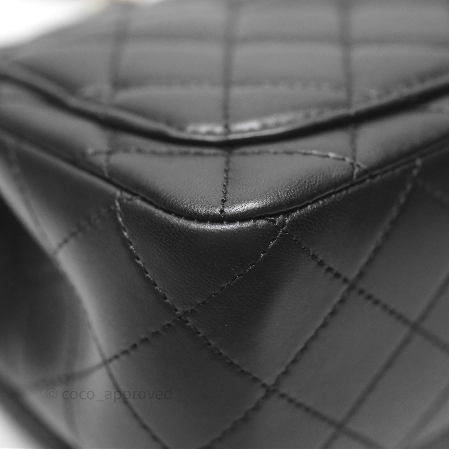 Chanel Pearl Crush Mini Square Quilted Black Lambskin Aged Gold Hardware