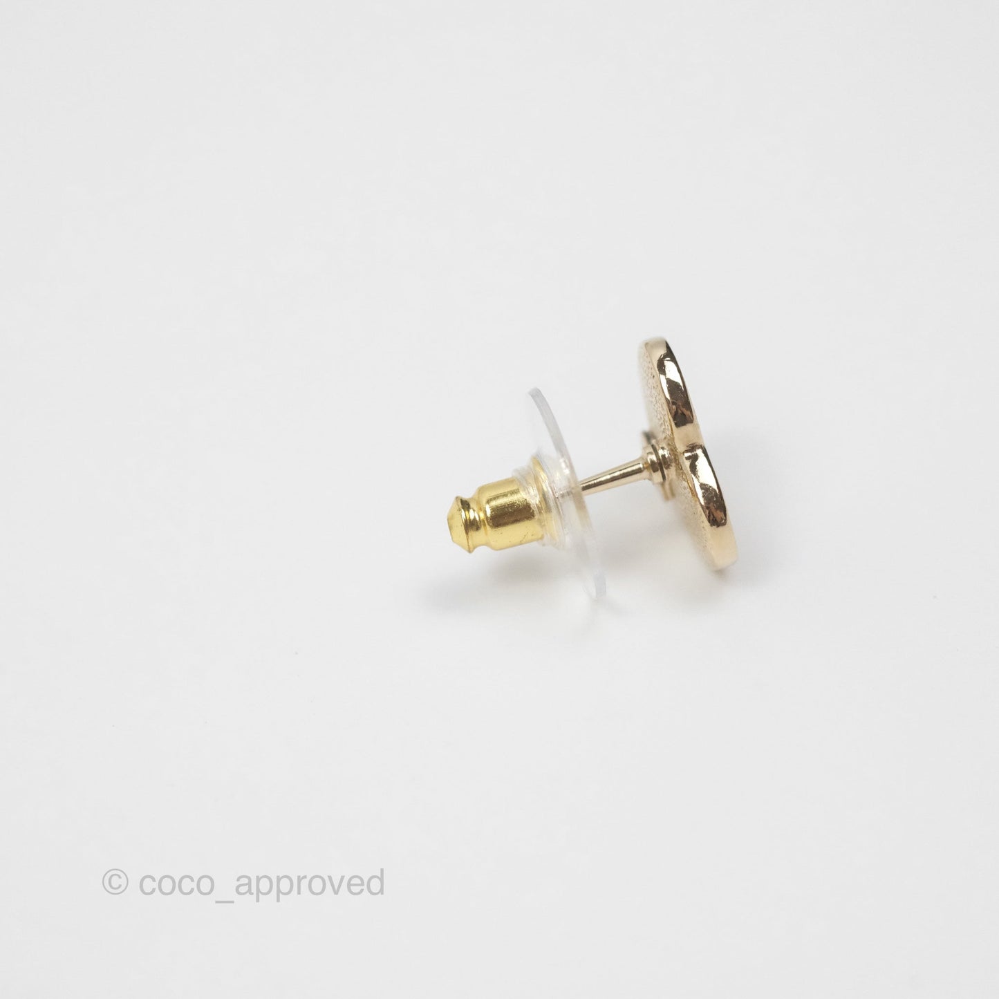Chanel CC Heart Earrings Pink Gold Tone 24S