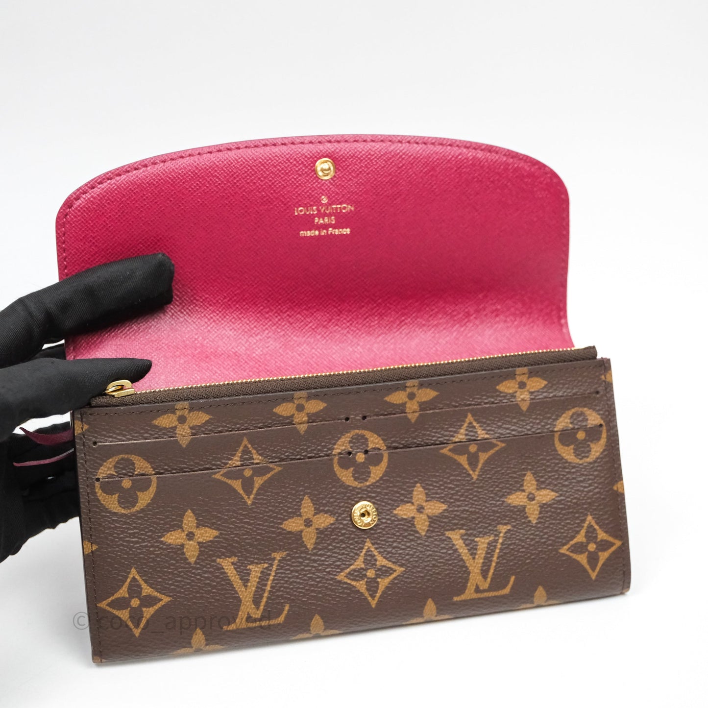 Louis Vuitton Emilie Wallet Monogram Canvas Fuchsia Pink
