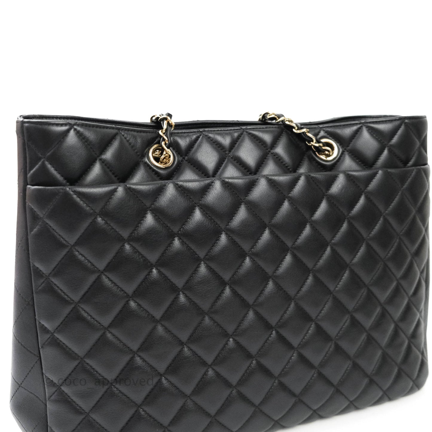 Chanel Quilted Timeless Tote Black Calfskin Gold Hardware