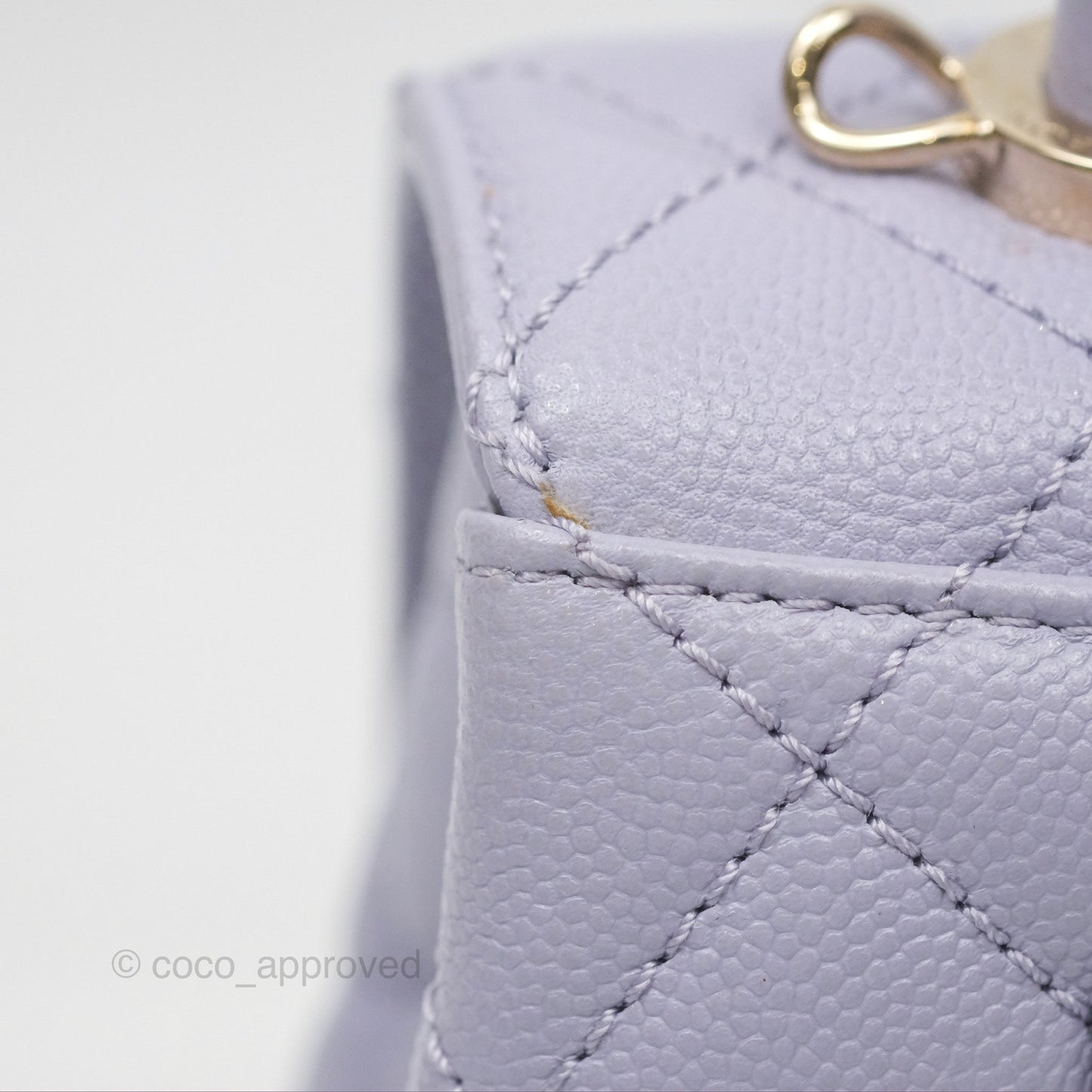 Chanel Mini Coco Handle Lilac Caviar Gold Hardware
