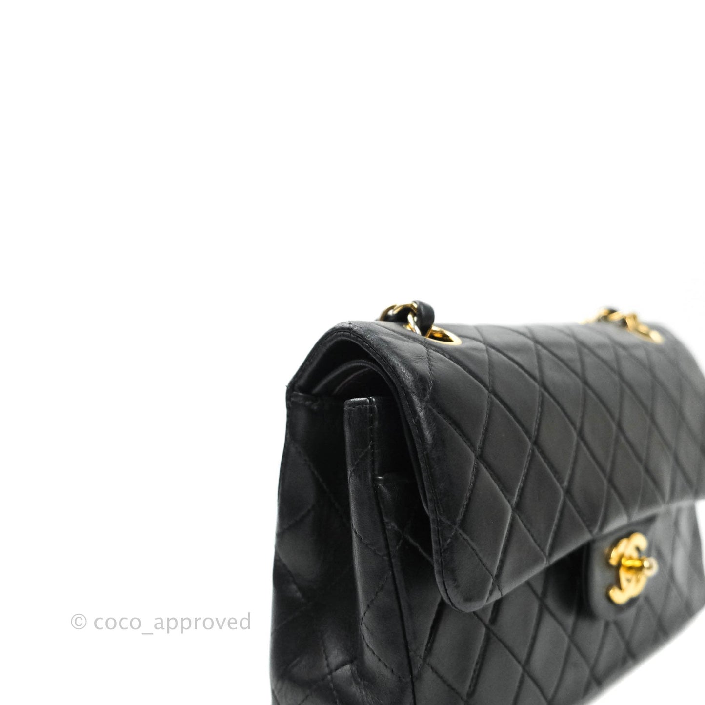 Chanel Classic Vintage Small S/M Flap Black Lambskin 24K Gold Hardware