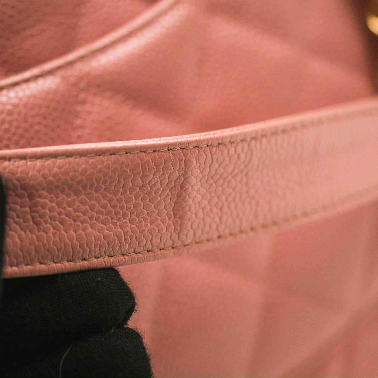 Chanel Quilted Petit Shopping Tote PST Sakura Pink Caviar Gold Hardware