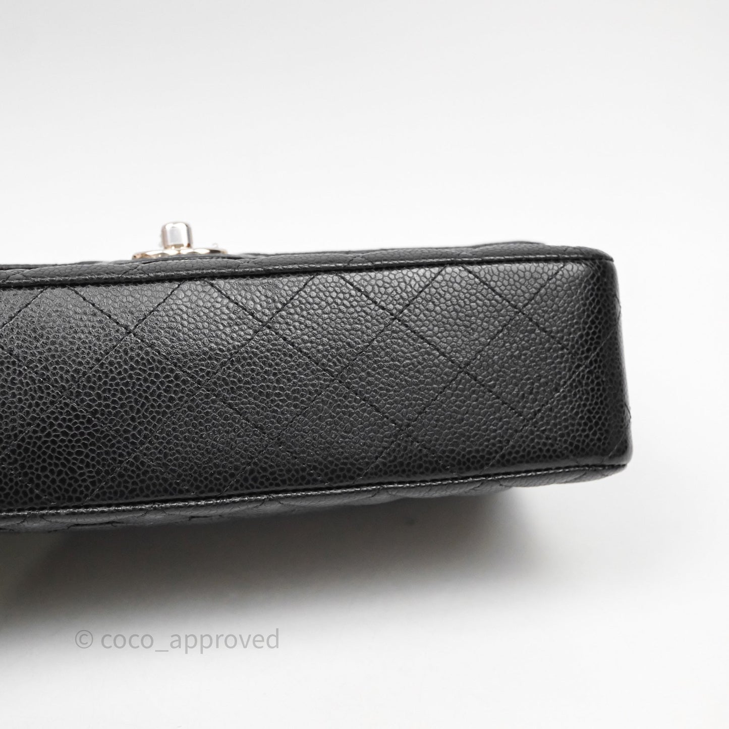 Chanel Classic M/L Medium Flap Quilted Black Caviar Silver Hardware