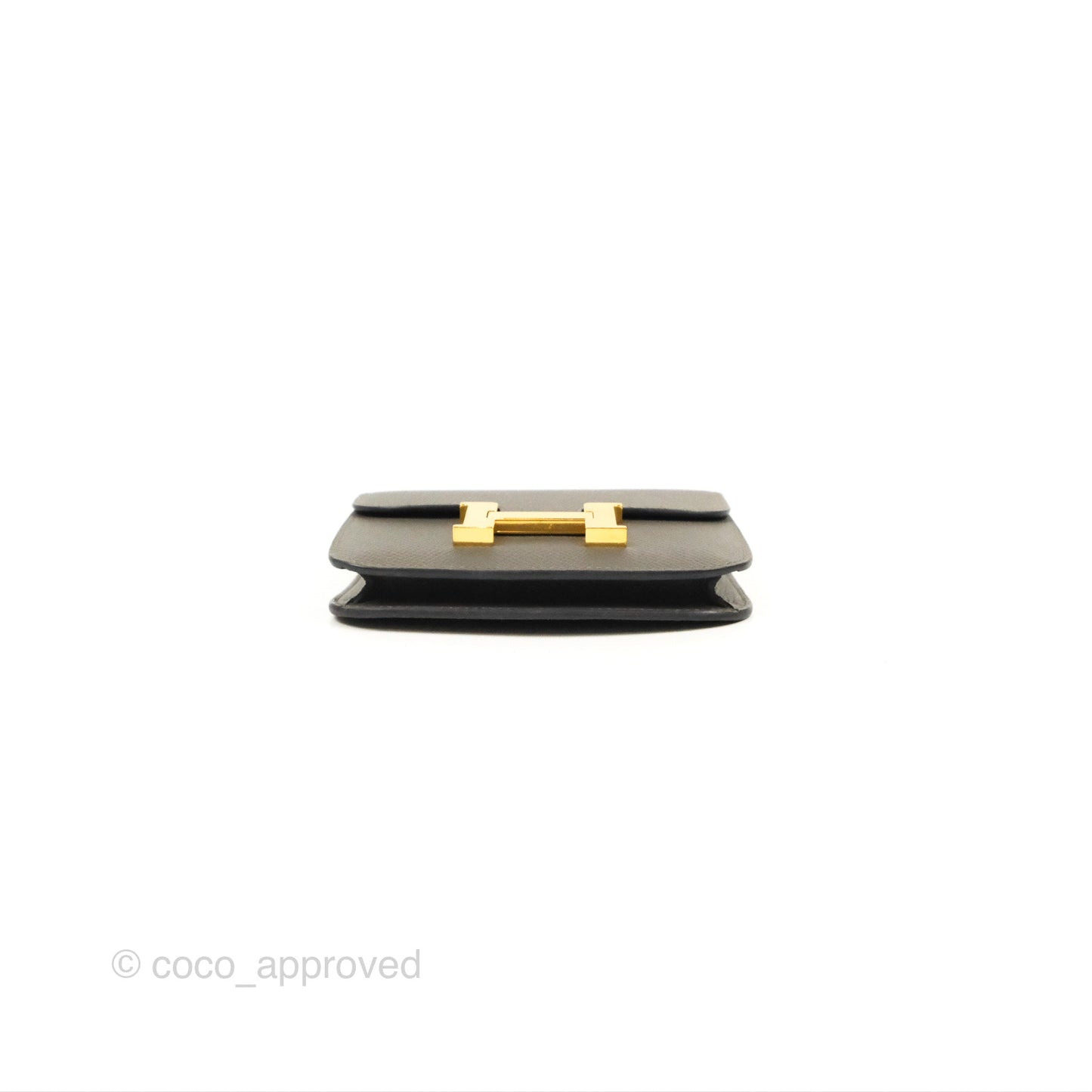 Hermès Constance Slim Wallet Gris Meyer 0L Epsom Gold Hardware