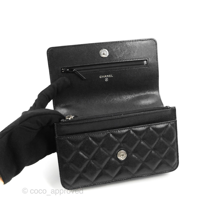 Chanel Quilted So Black Wallet on Chain WOC Caviar Incognito Hardware