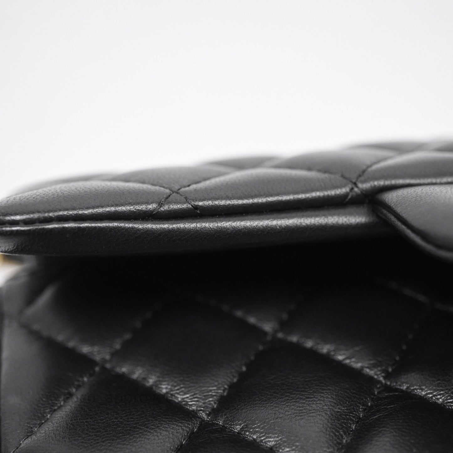 Chanel Mini Rectangular Flap Quilted Black Lambskin Gold Hardware