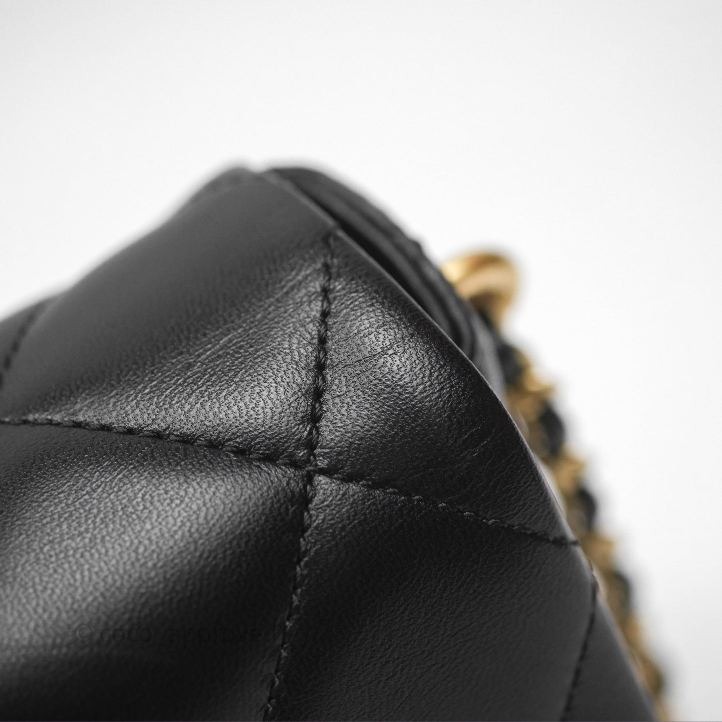 Chanel Quilted My Perfect Mini With Pearl Black Lambskin Gold Hardware 21K