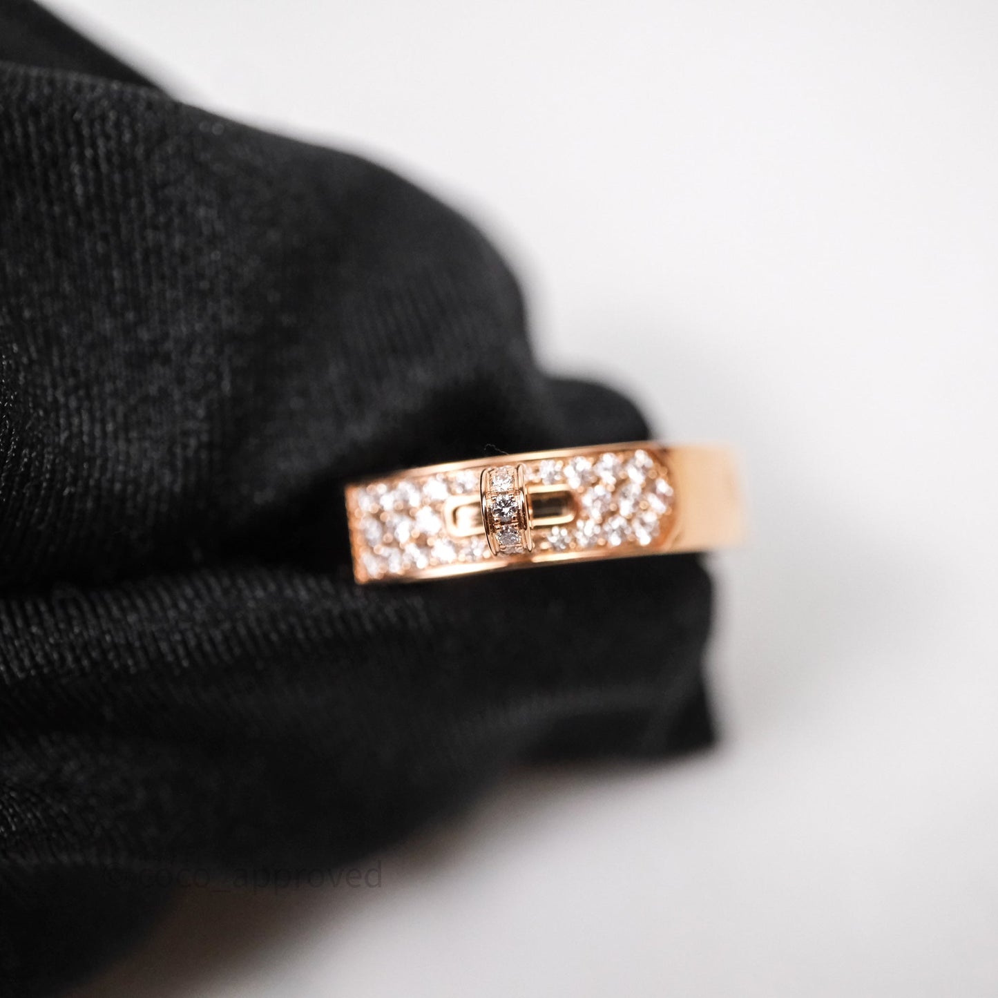 Hermès Kelly Ring Rose Gold With Diamonds Size 54