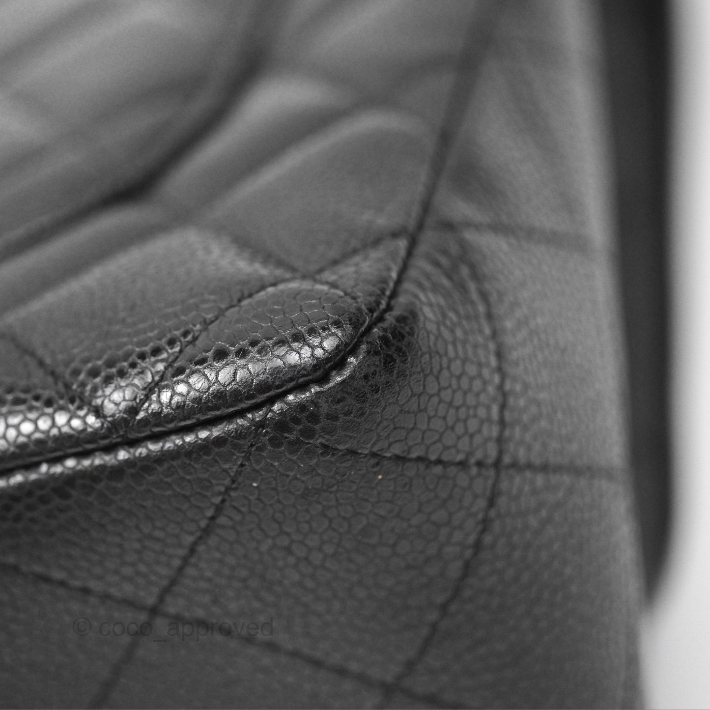 Chanel Jumbo Single Flap Quilted Black Caviar Silver Hardware