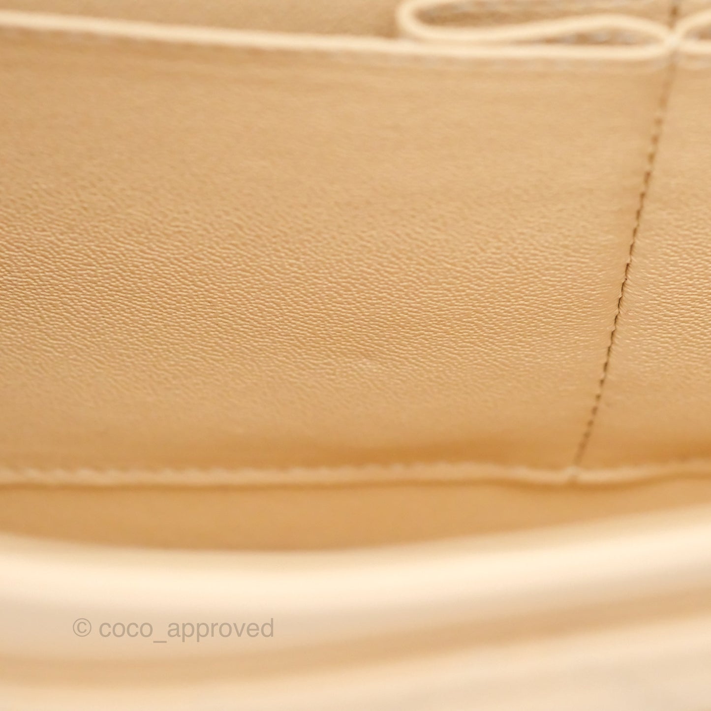 Chanel Classic M/L Medium Flap Quilted Beige Caviar Gold Hardware