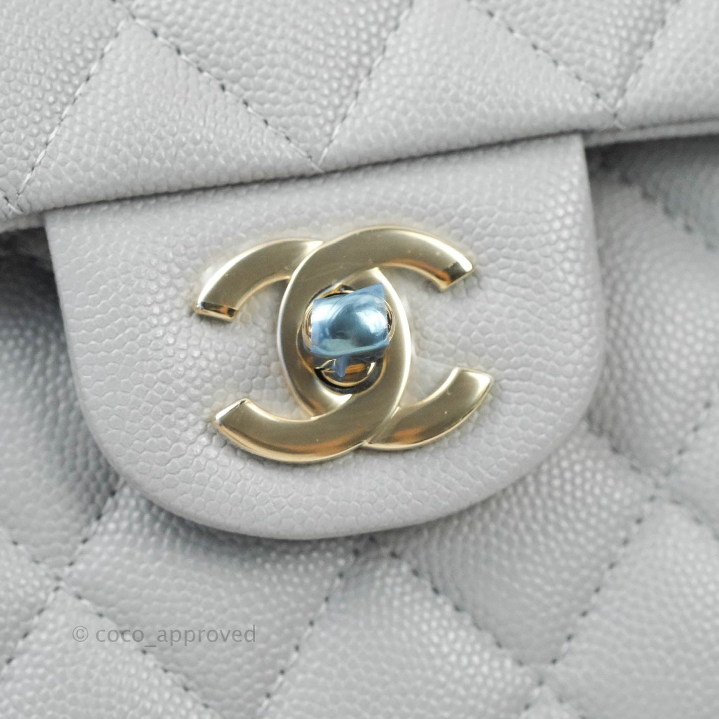 Chanel Classic Small S/M Flap Grey Caviar Gold Hardware