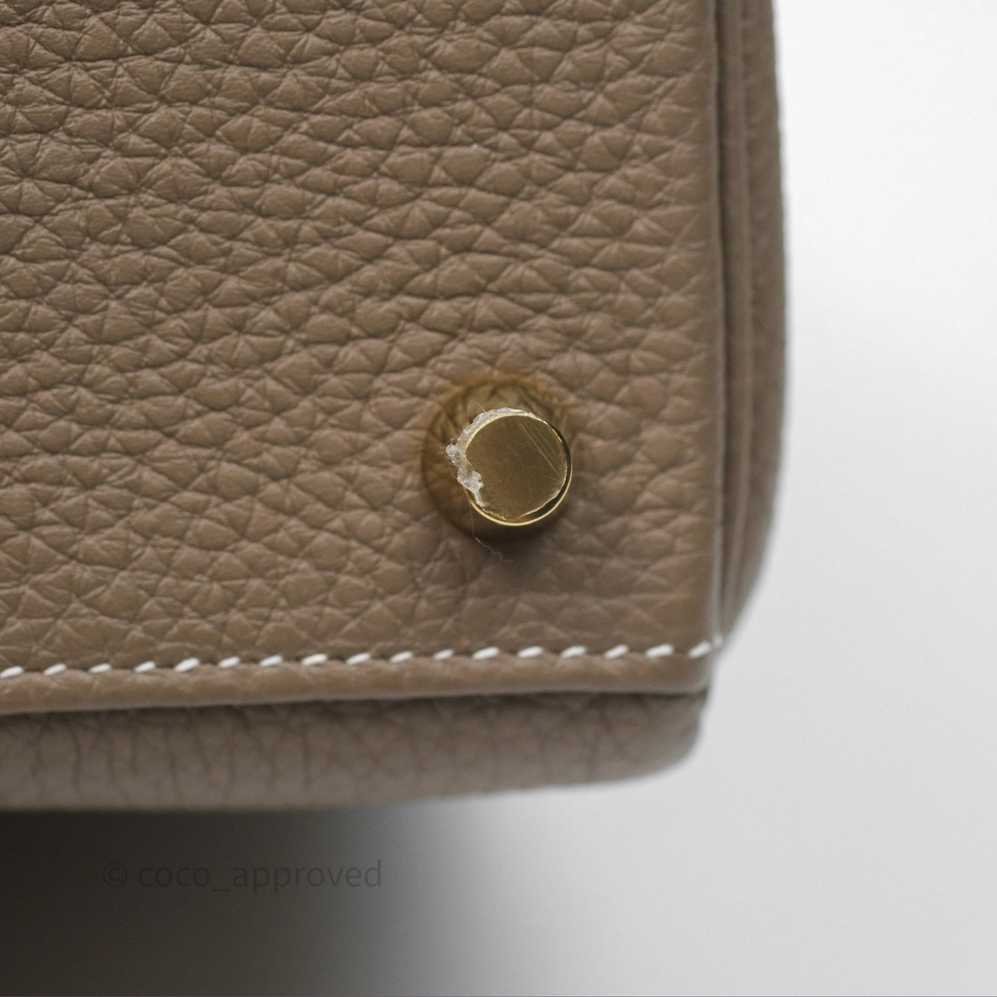 Hermès Kelly 25 Etoupe 18 Retourne Togo Gold Hardware