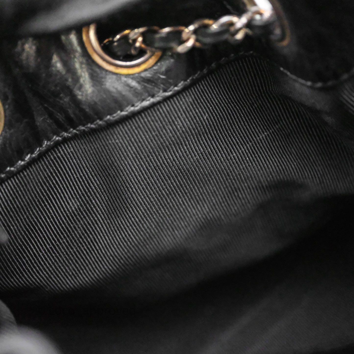 Chanel Vintage CC Drawstring Bag Black Calfskin Silver Hardware
