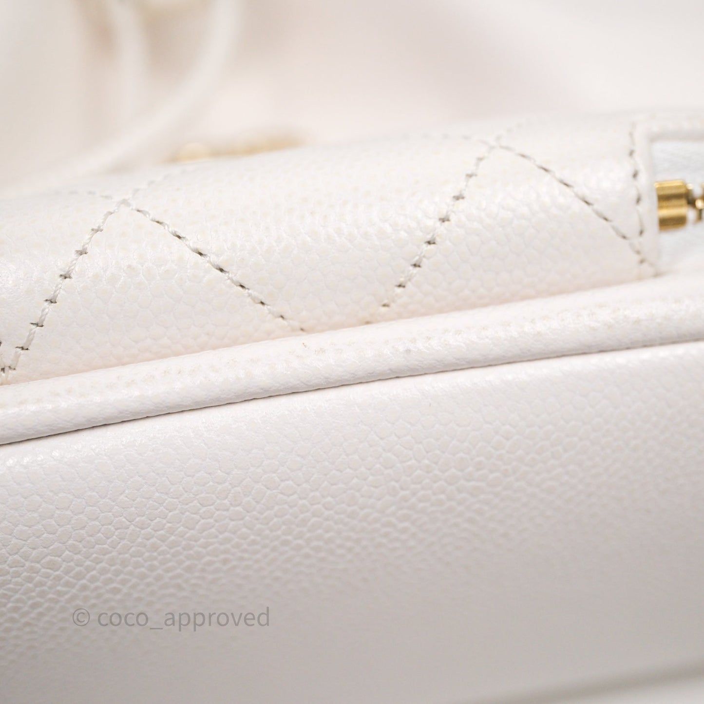Chanel Business Affinity Drawstring Bucket Bag White Caviar Gold Hardware
