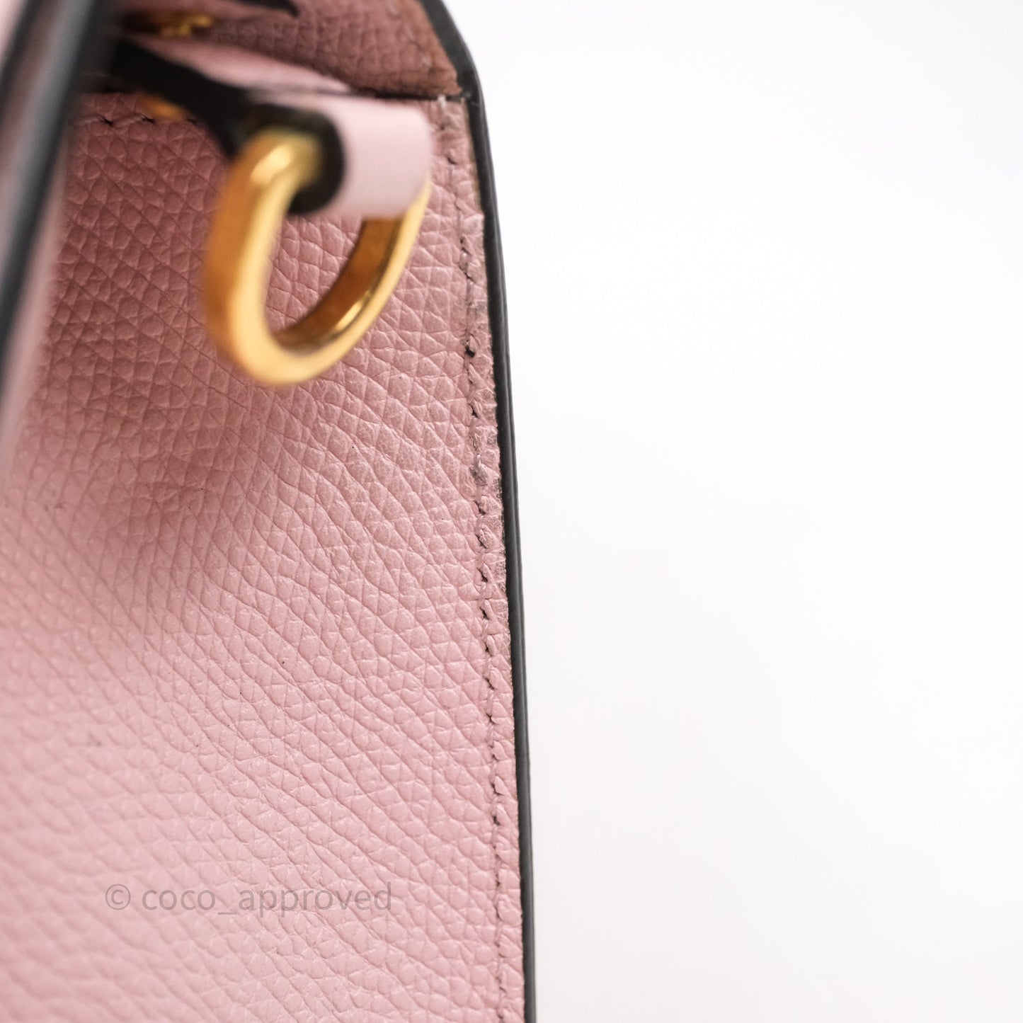 Valentino Garavani Small Vsling Grainy Calfskin Bag Light Pink Aged Gold Hardware