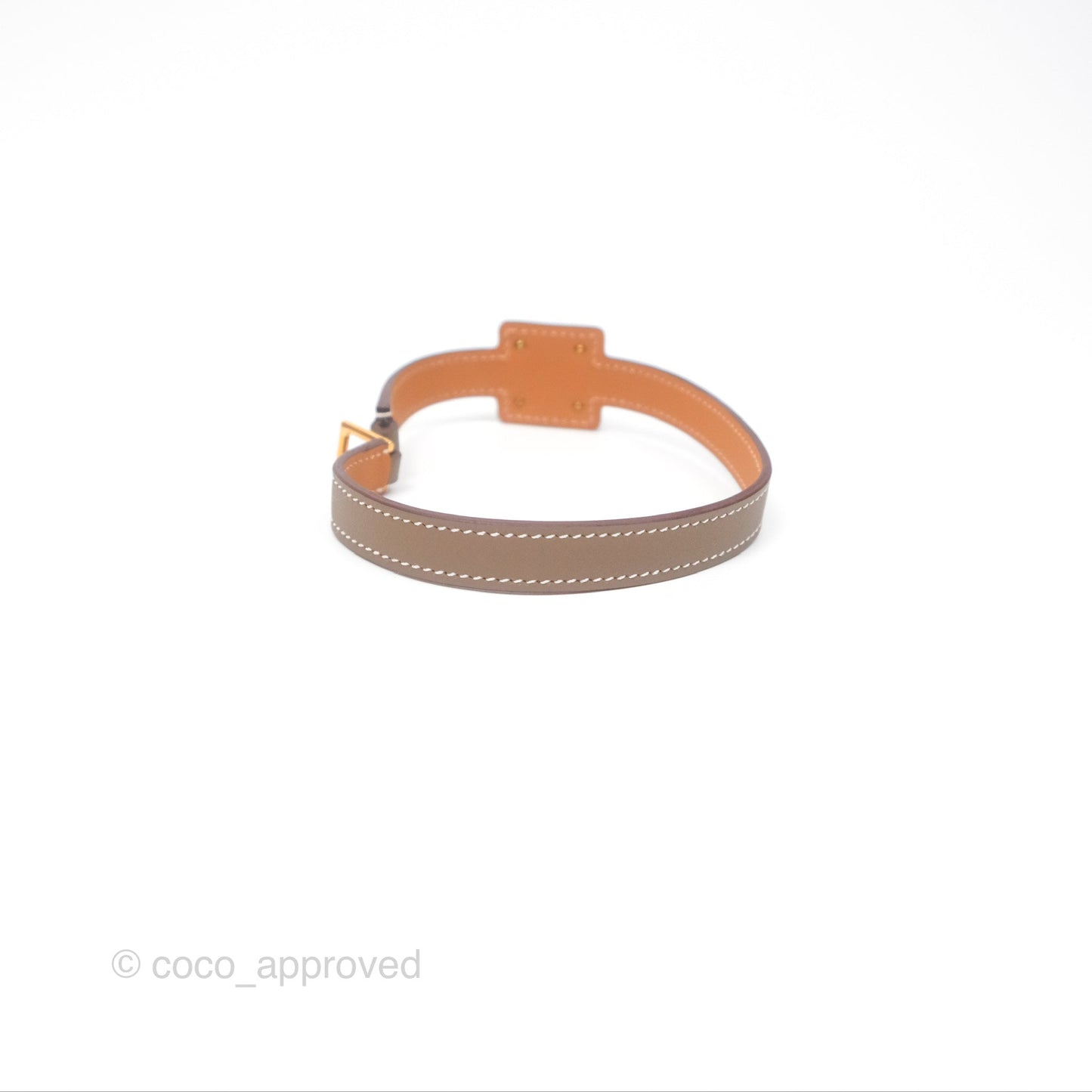 Hermès O'Kelly Double Tour Bracelet Etoupe Swift Rose Gold Hardware