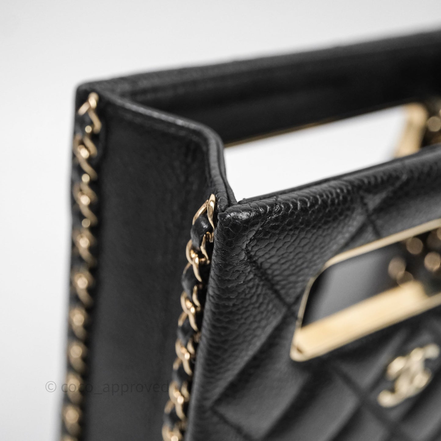 Chanel Evening Bag Caviar Black Gold Hardware