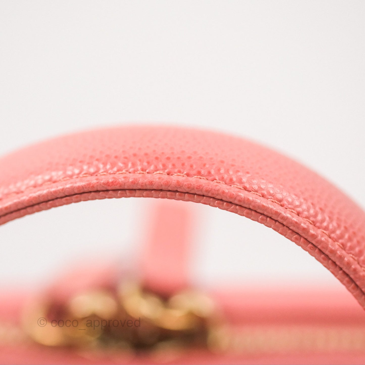 Chanel Quilted Medium CC Filigree Vanity Case Pink Caviar Gold Hardware