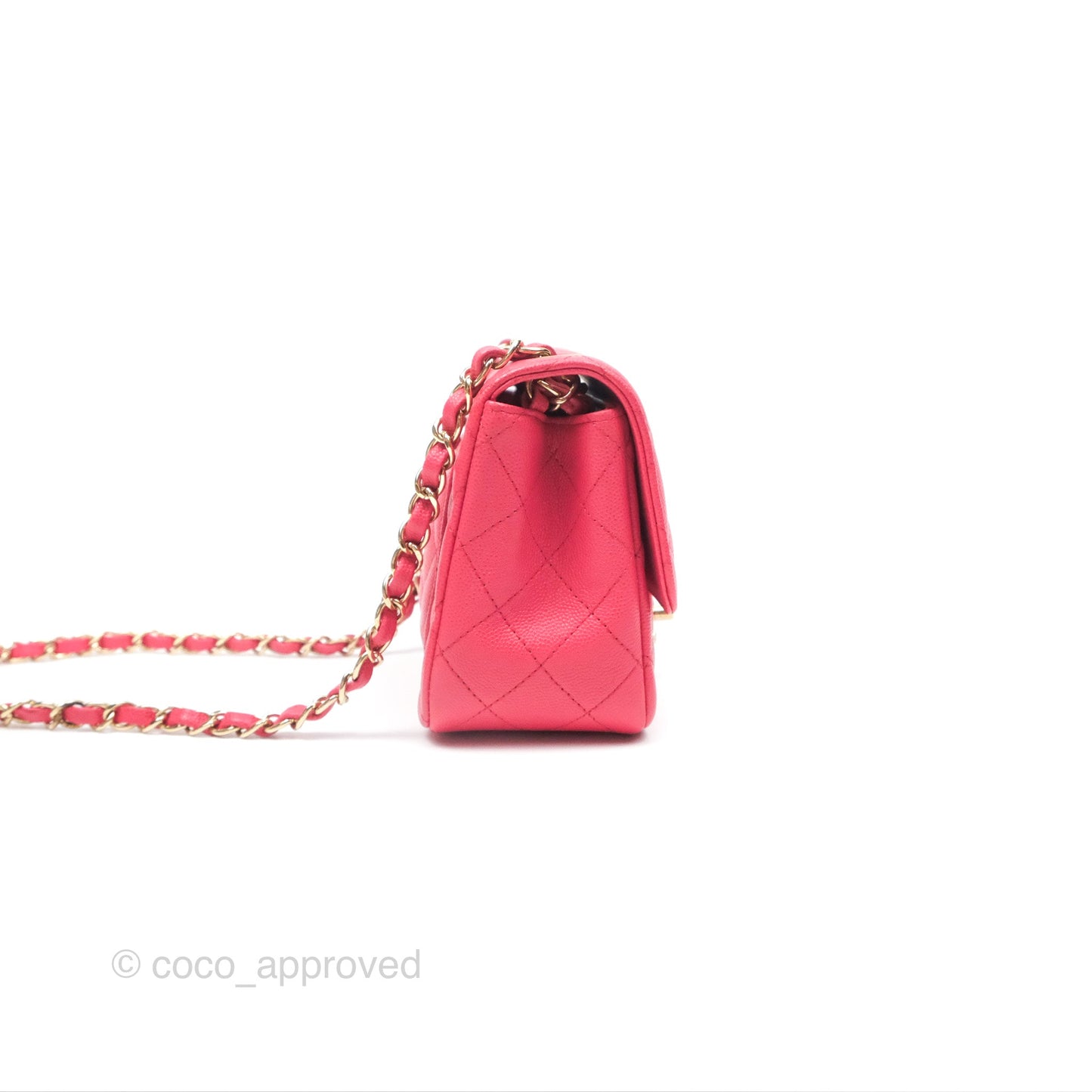 Chanel Mini Square Pink Caviar Gold Hardware 17C
