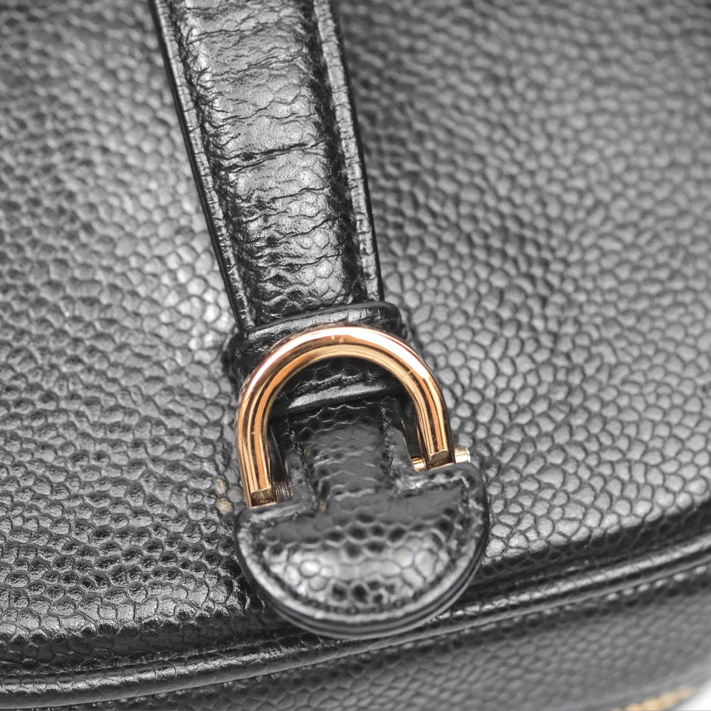 Chanel Vintage Vanity Case Black Caviar Gold Hardware