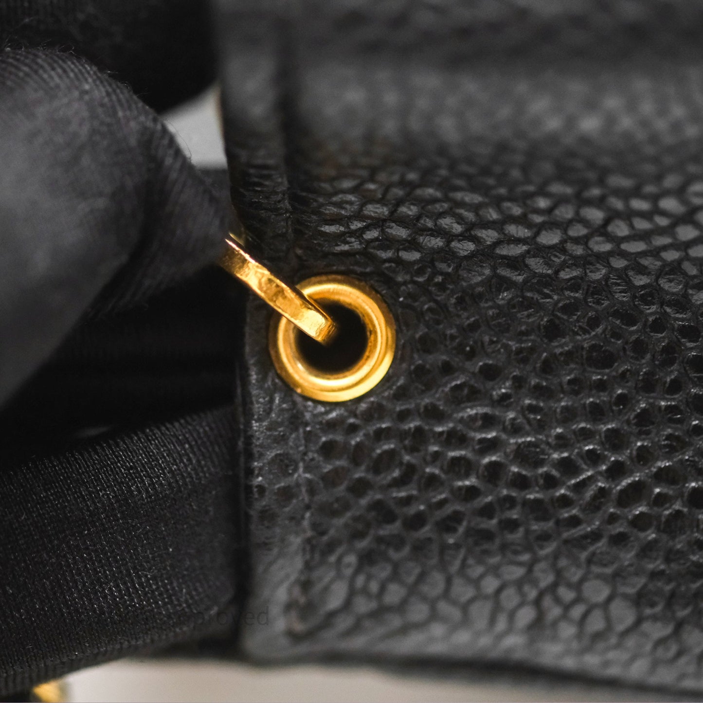 Chanel Small Vintage Quilted Classic Diana Flap Bag Black Caviar 24K Gold Hardware