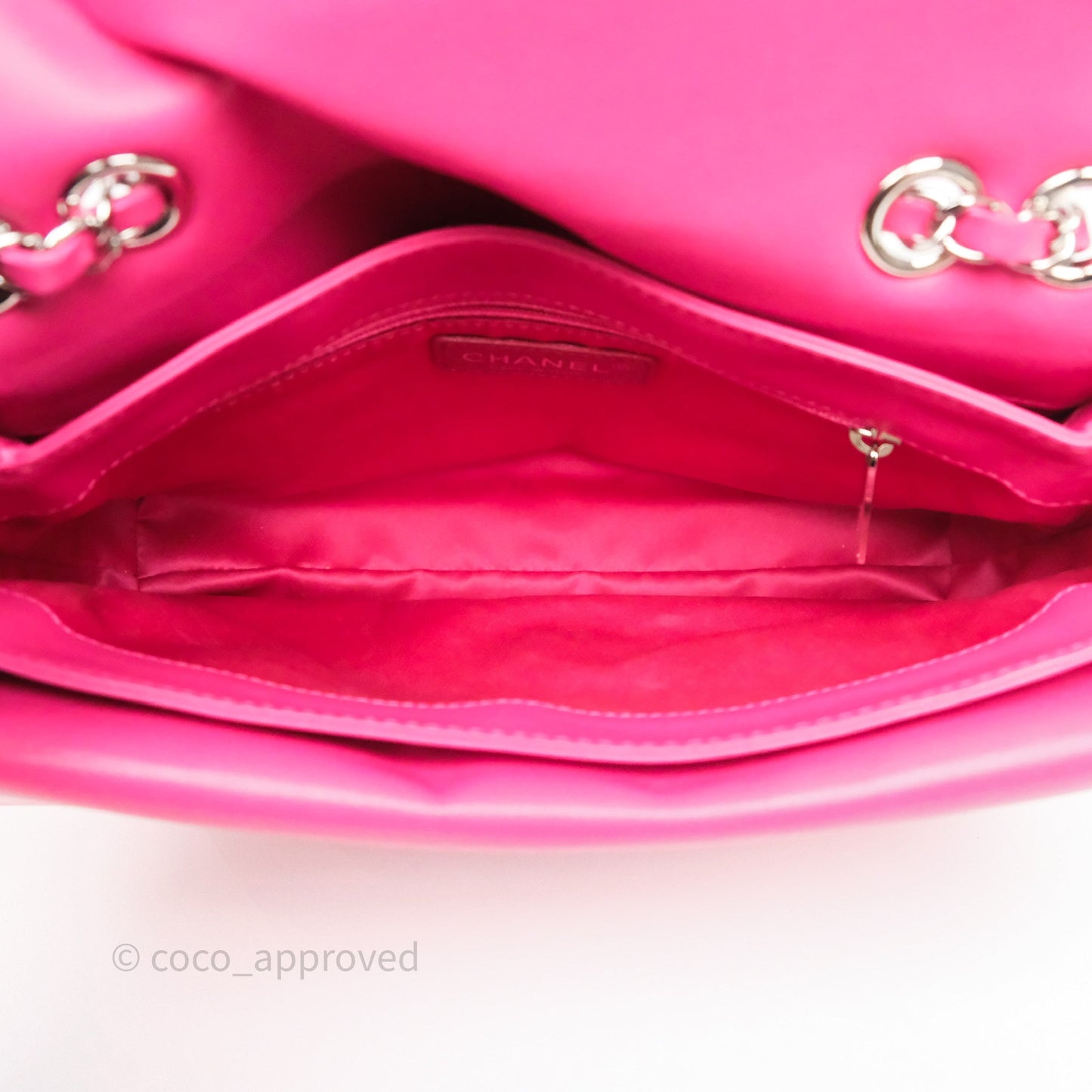 Chanel Stitched Double Flap Bag Pink Calfskin Silver Hardware