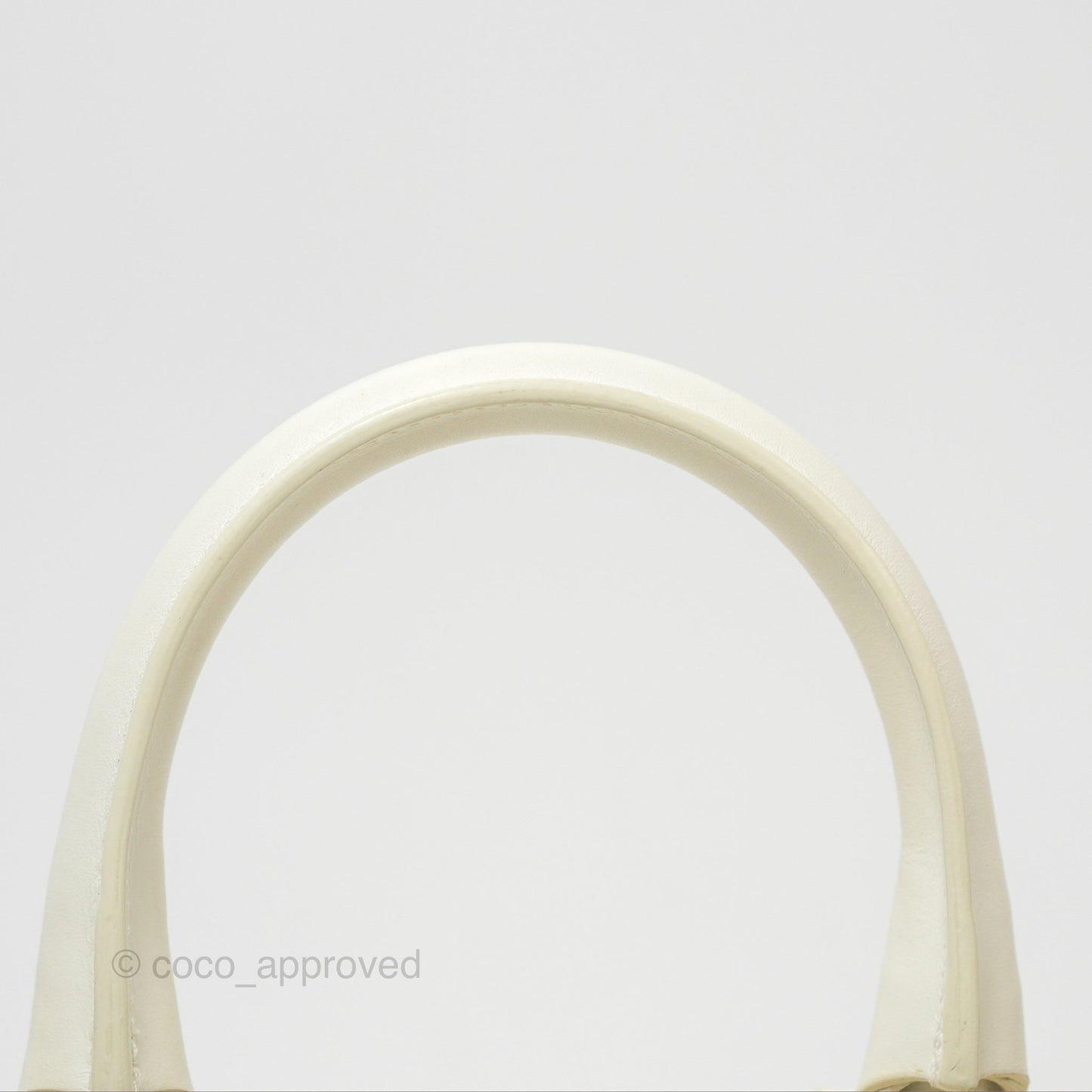 Celine Small Triomphe Canvas Boston Bag White Calfskin