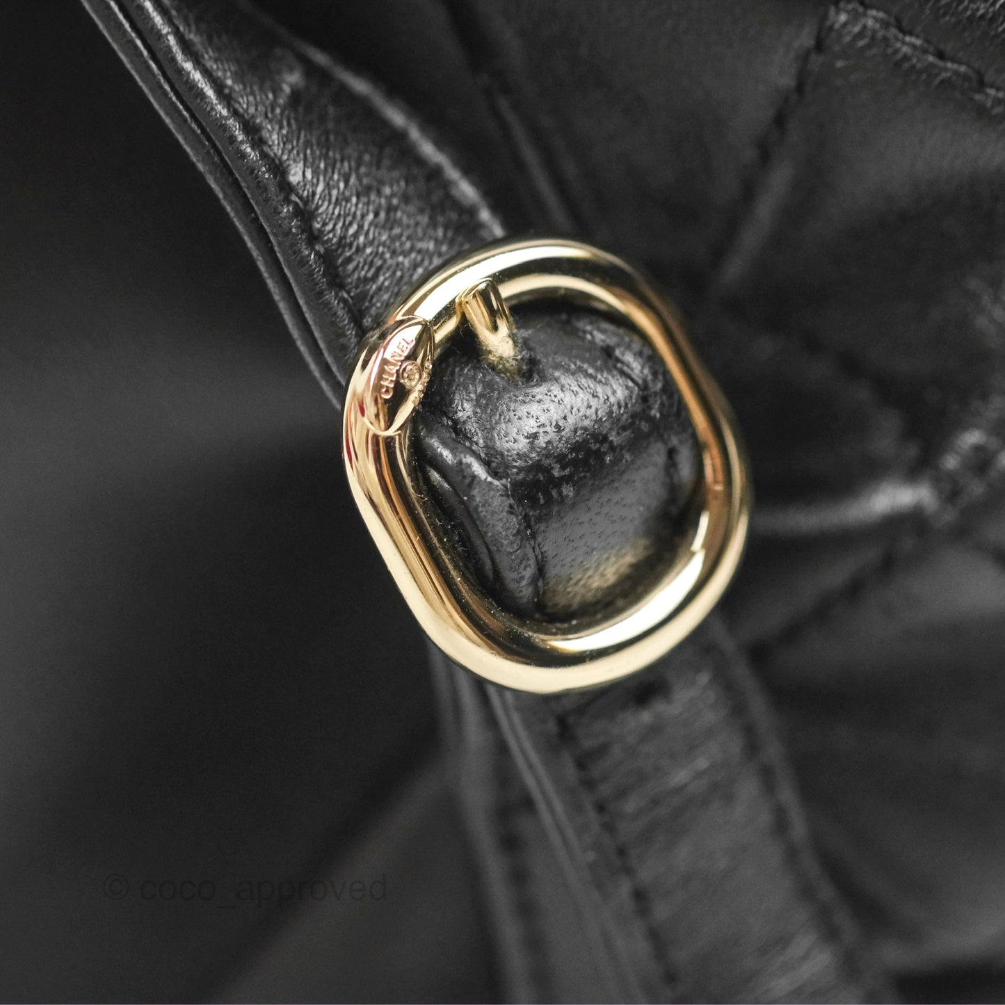 Chanel Quilted Small Duma Drawstring Backpack Black Calfskin Gold Hardware