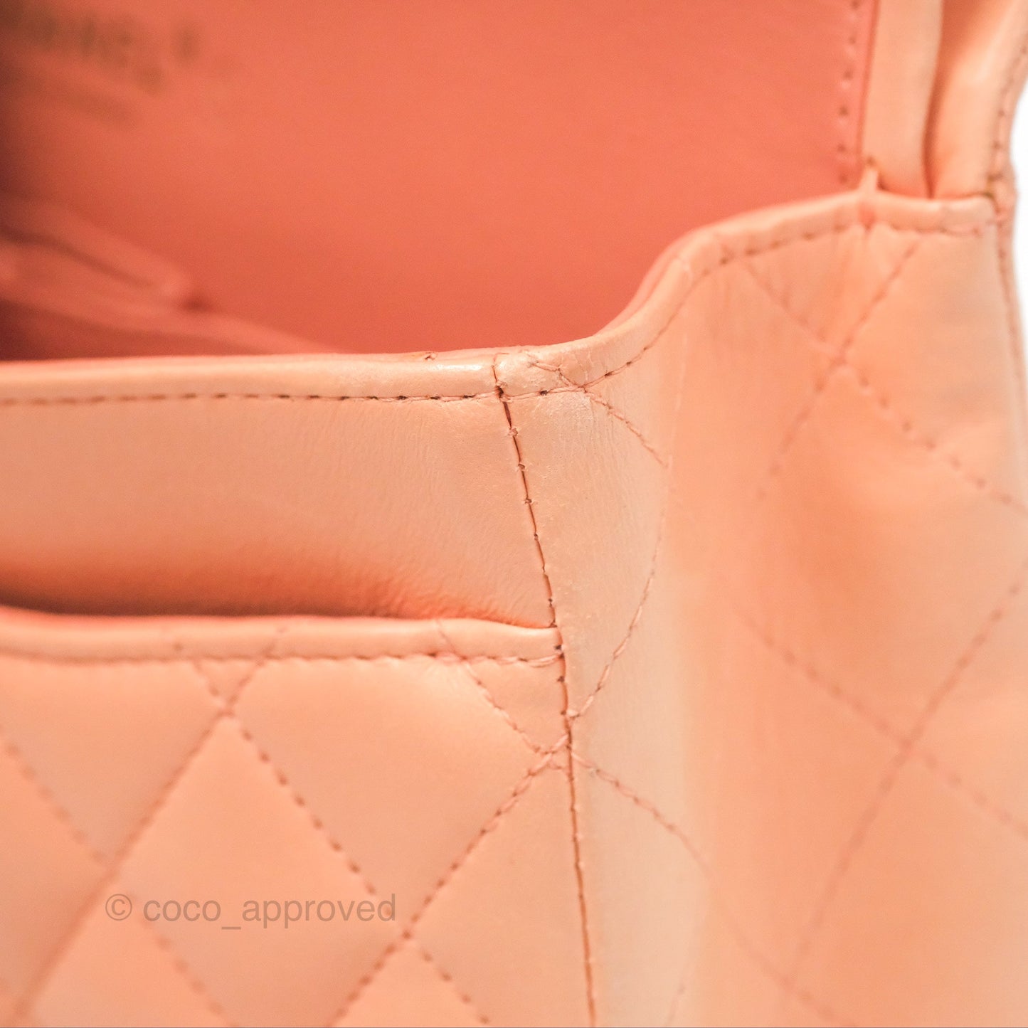 Chanel Classic M/L Medium Flap Quilted Peach Lambskin Gold Hardware