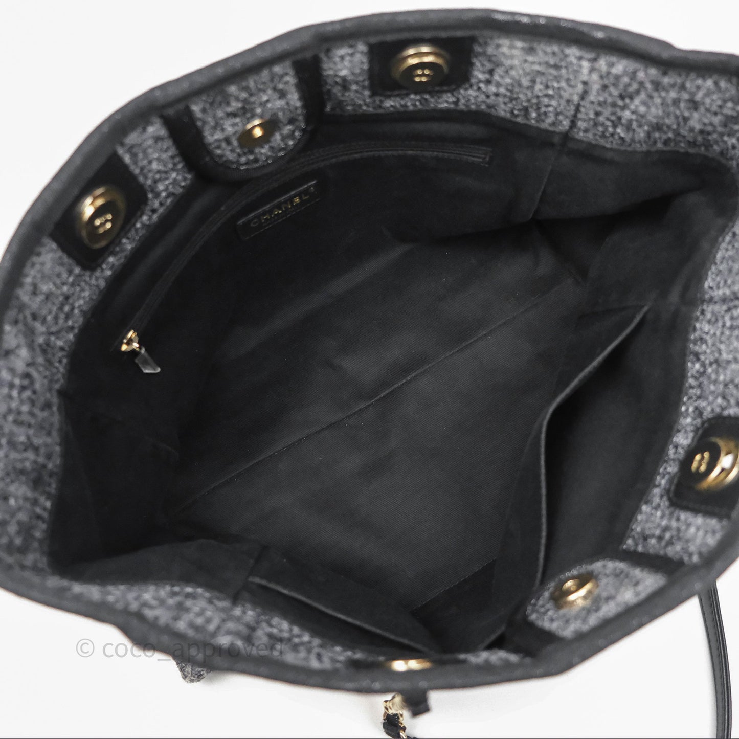 Chanel Medium Deauville Charcoal Grey Canvas