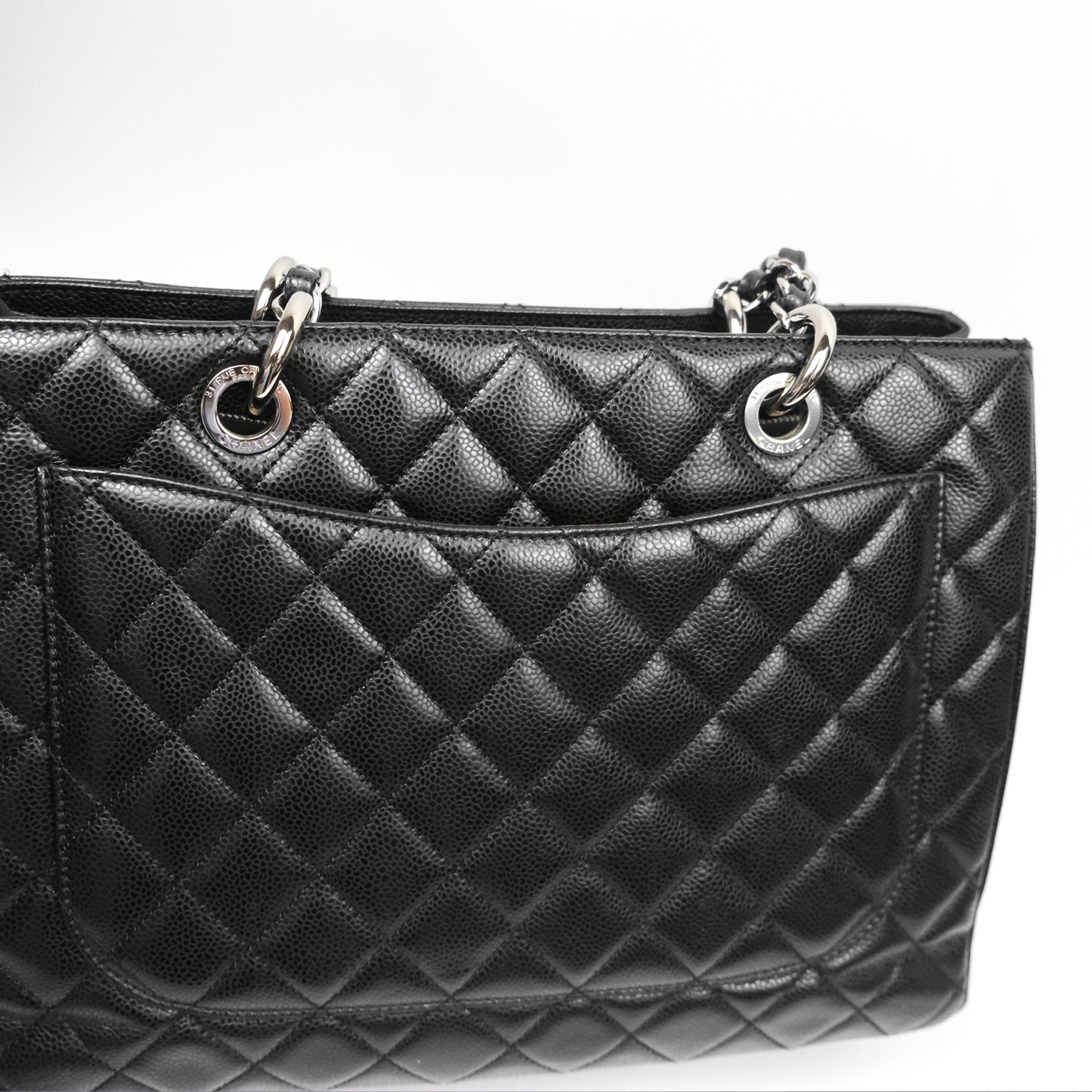 Chanel GST Black Caviar Silver Hardware