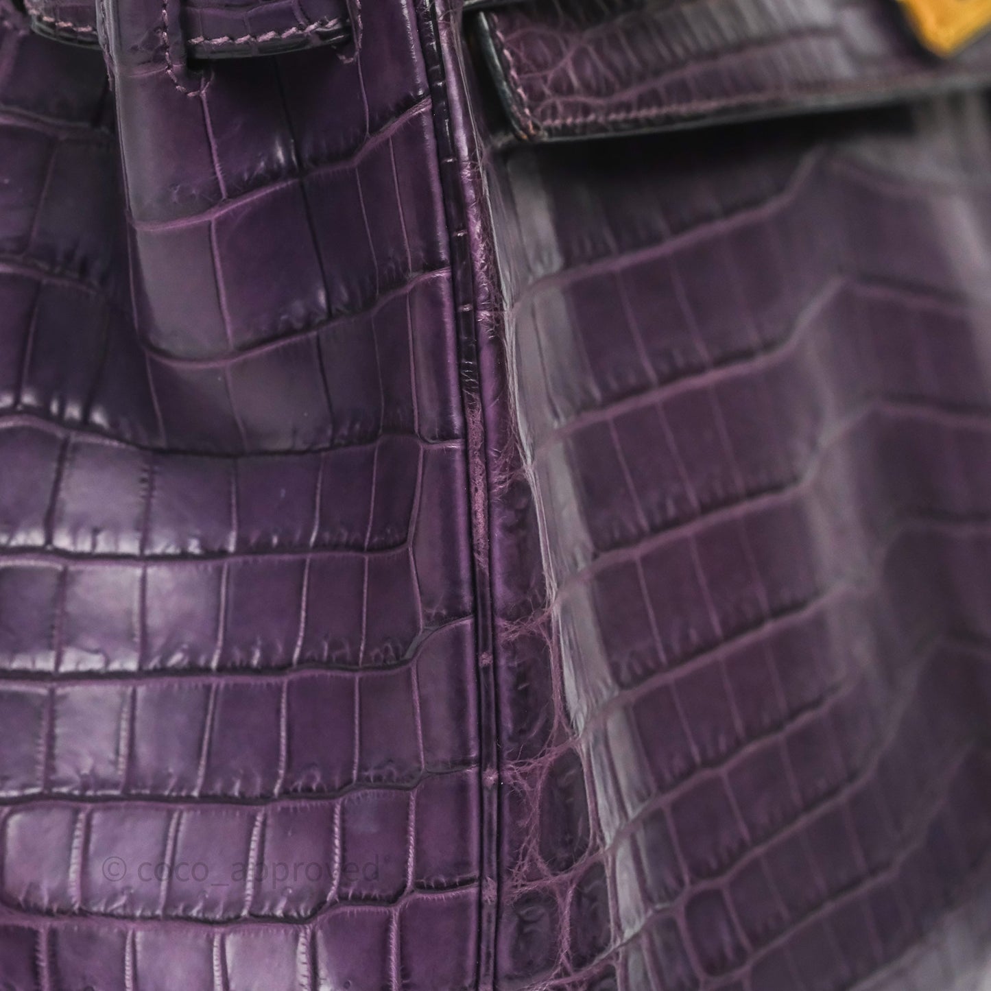 Hermès Kelly 28 Purple Crocodile Gold Hardware