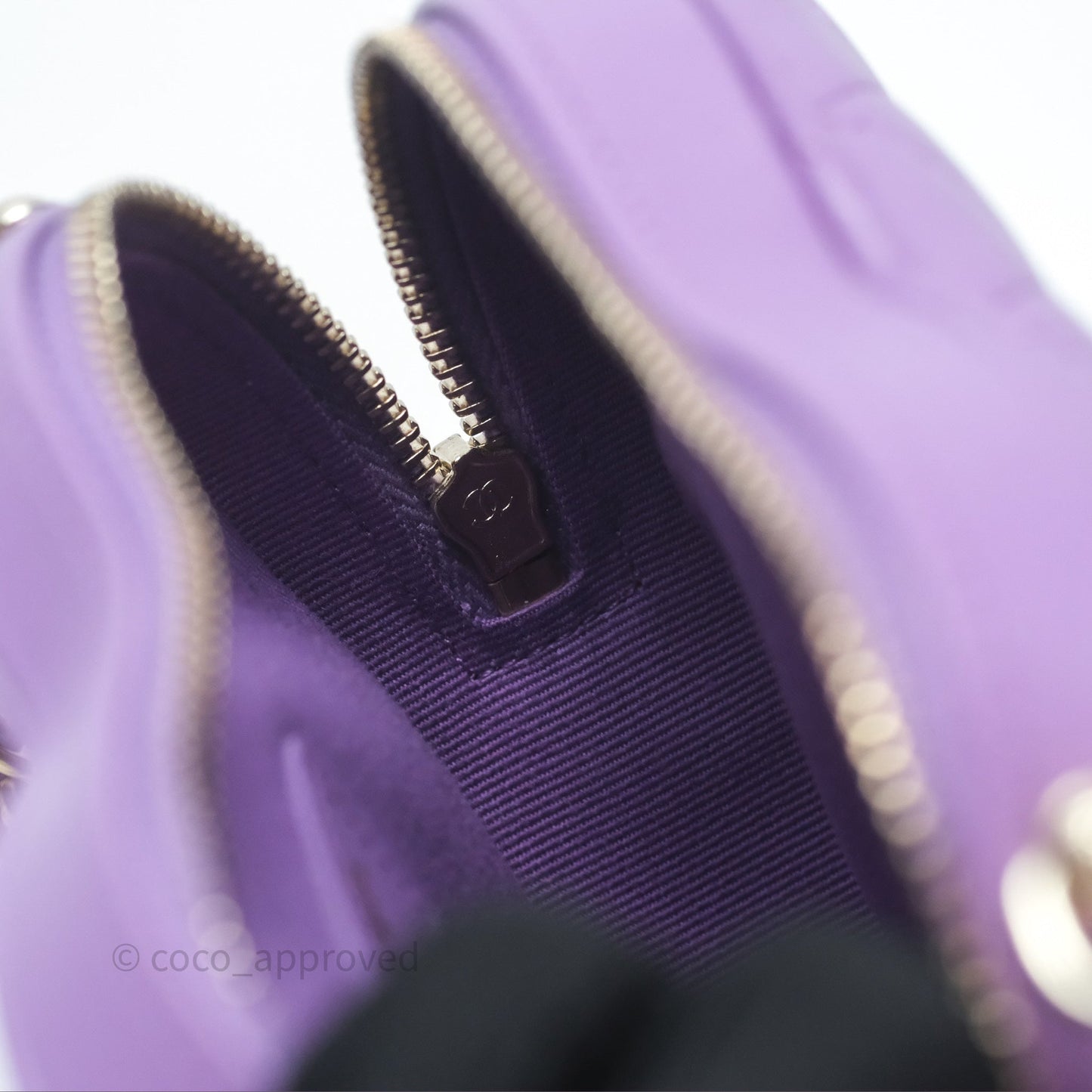 Chanel Small Heart Bag Purple Lambskin Gold Hardware 22S