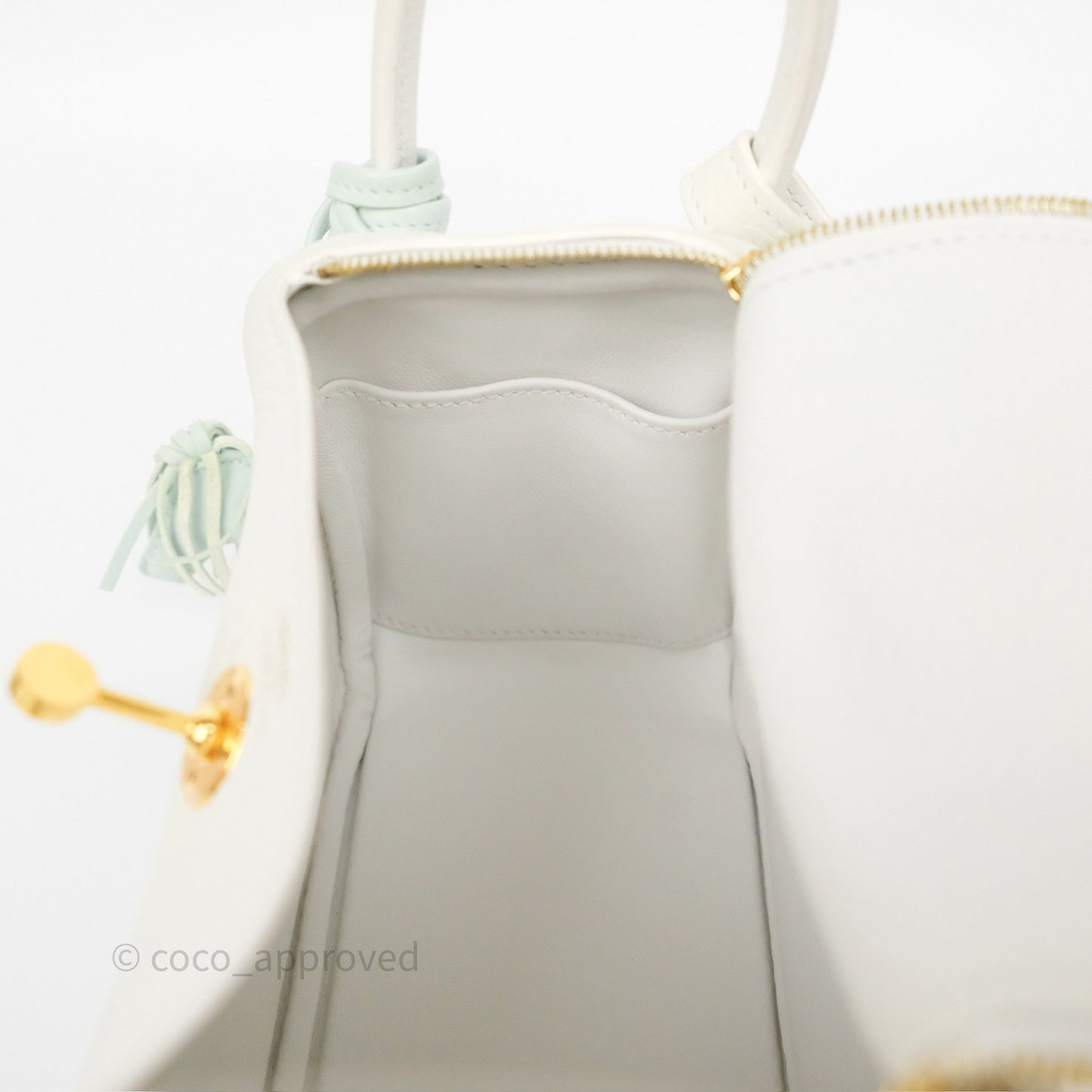 Hermès Mini Lindy 20 New White 0U Clemence Gold Hardware