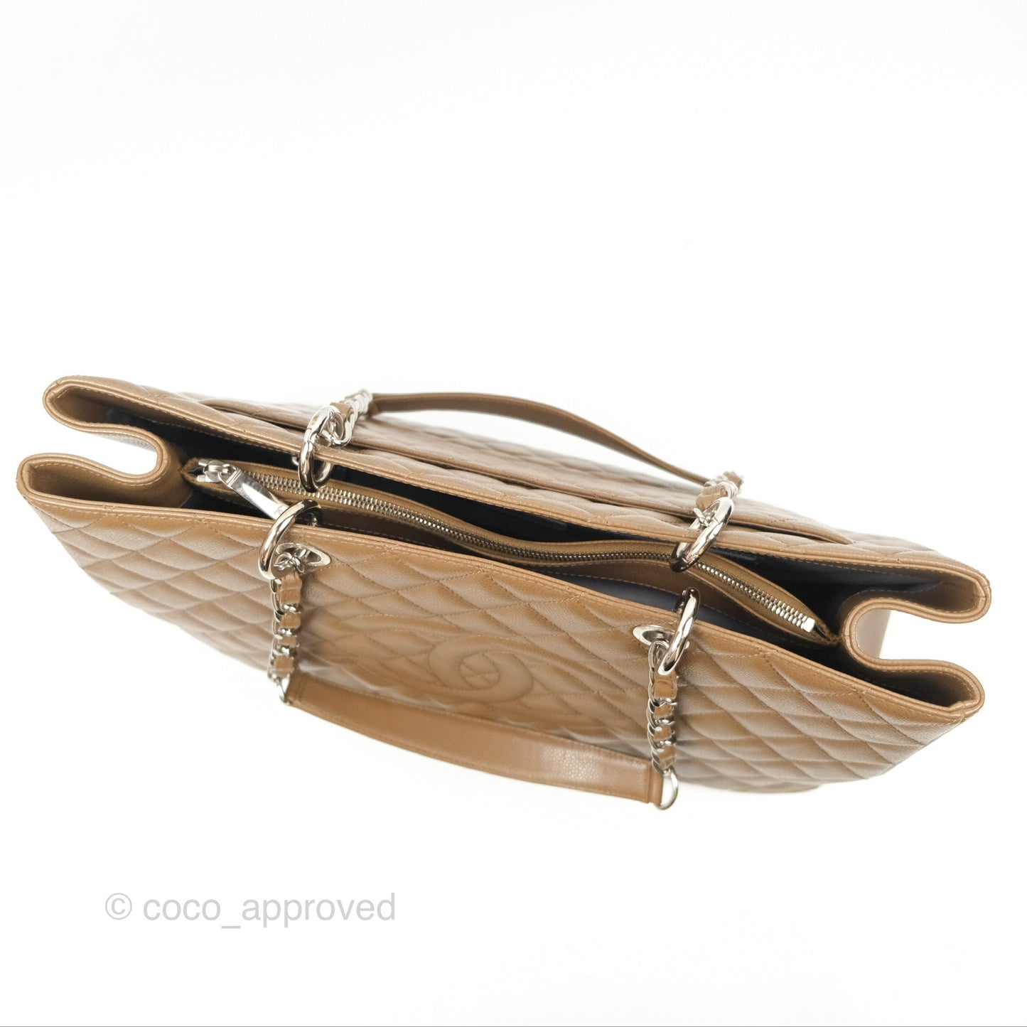 Chanel XL GST Brown Taupe Caviar Silver Hardware