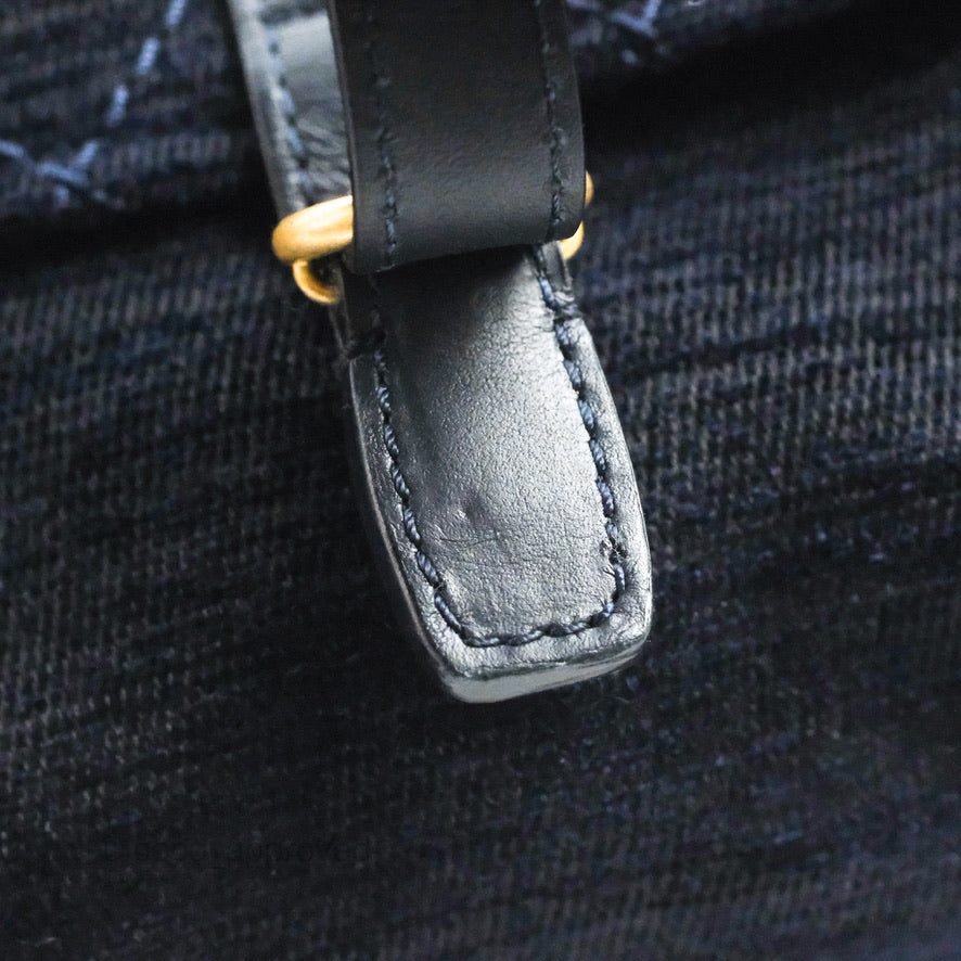 Chanel Parisian Stroll Backpack Wool Velvet Navy