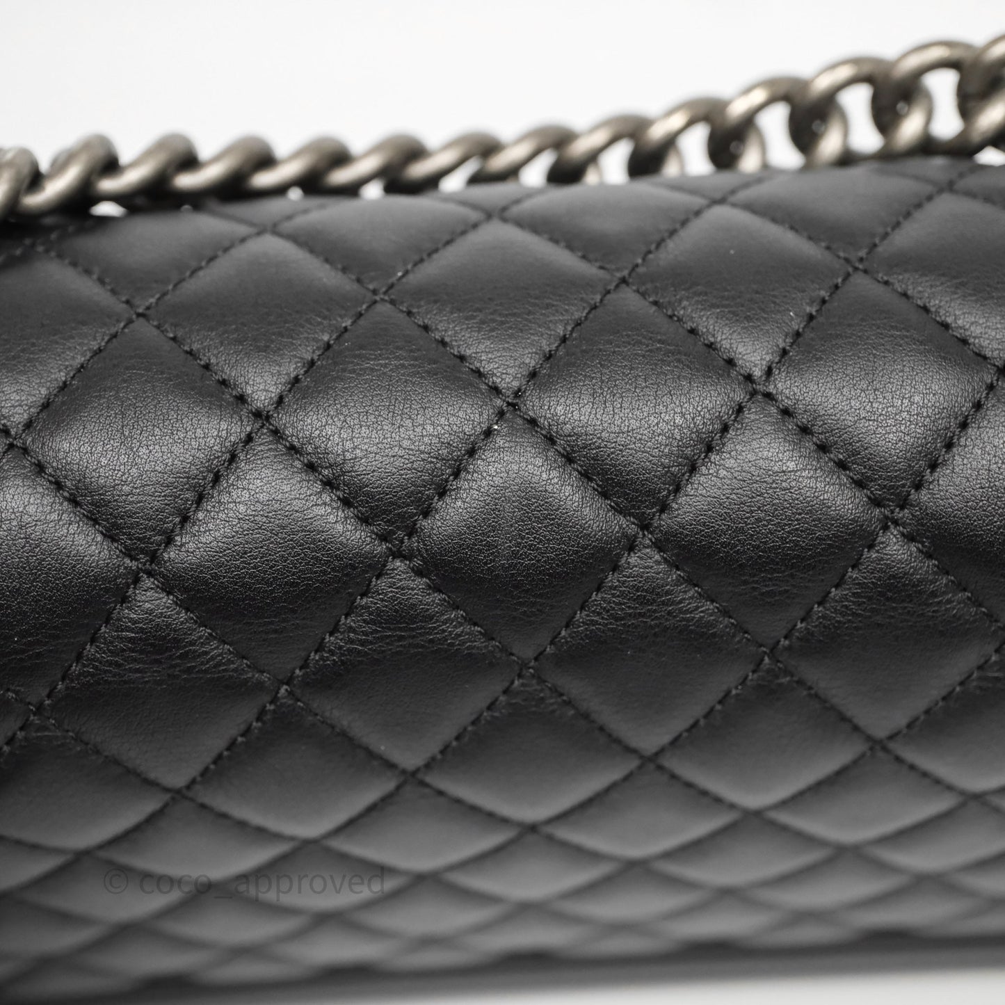 Chanel Quilted Medium Boy Black Calfskin Ruthenium Hardware