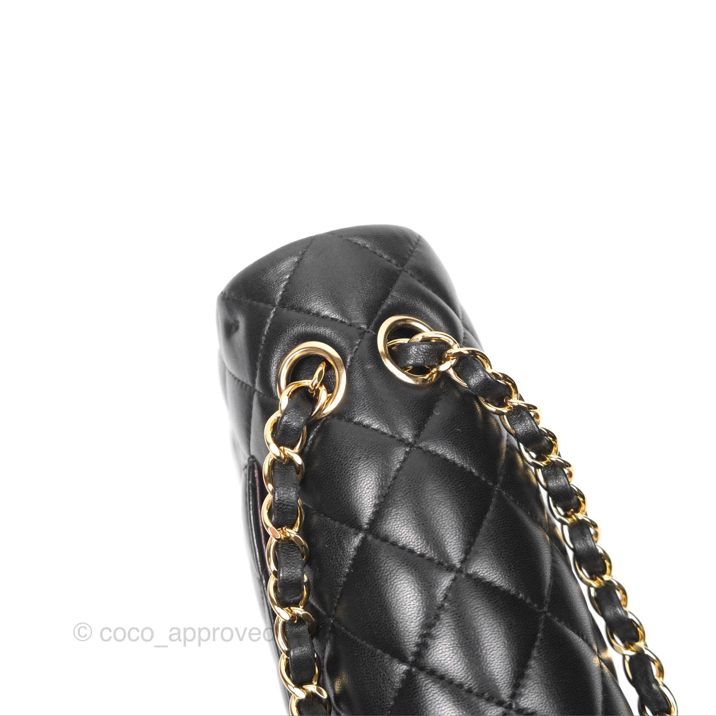 Chanel Classic M/L Medium Flap Quilted Black Lambskin Gold Hardware