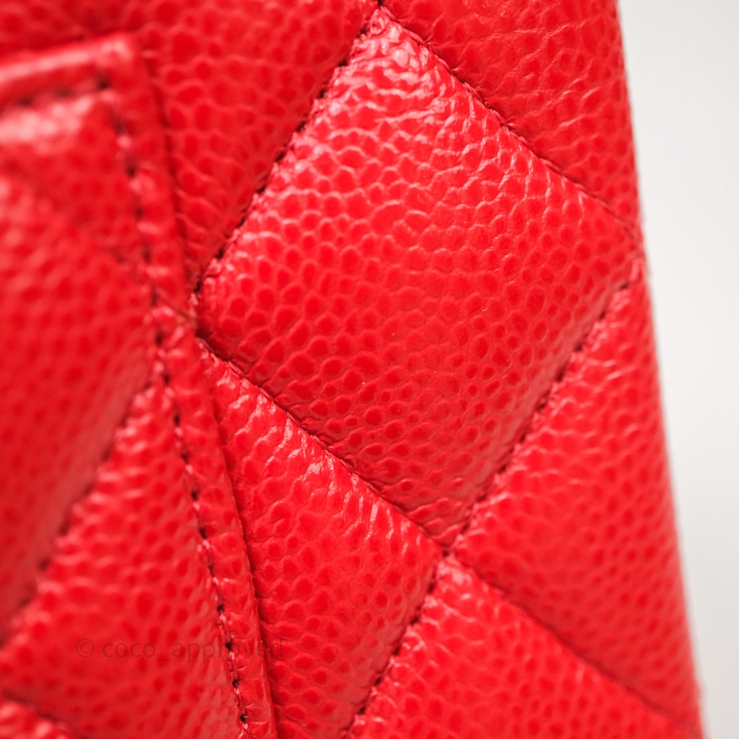 Chanel Small Classic Flap Quilted Red Caviar Silver Hardware