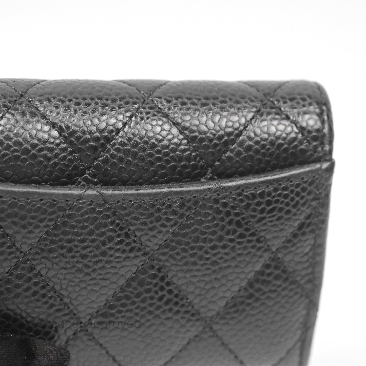 Chanel Classic Quilted Flap Card Holder Black Caviar Silver Hardware