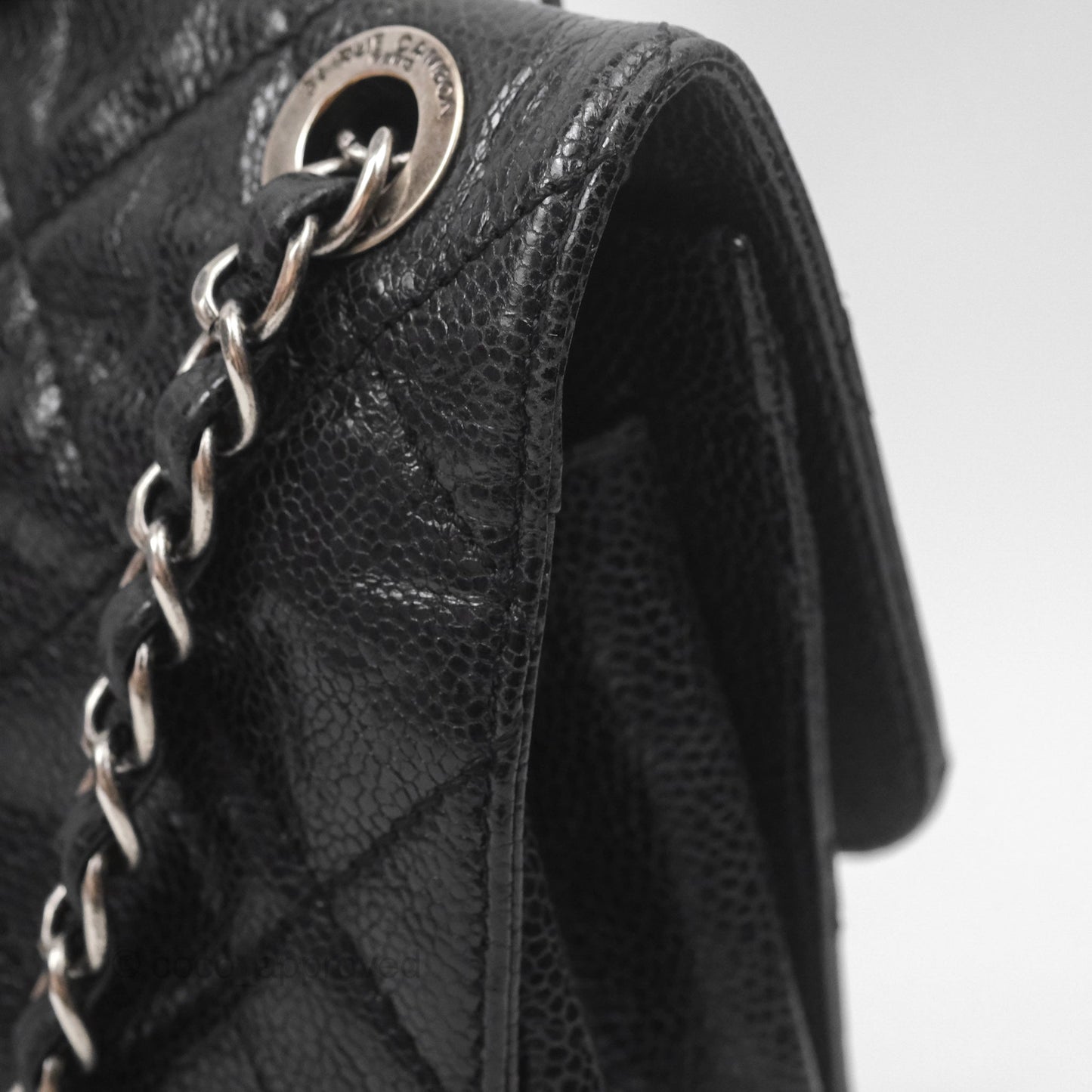Chanel Quilted Single Flap Bag Soft Caviar Black Ruthenium Hardware