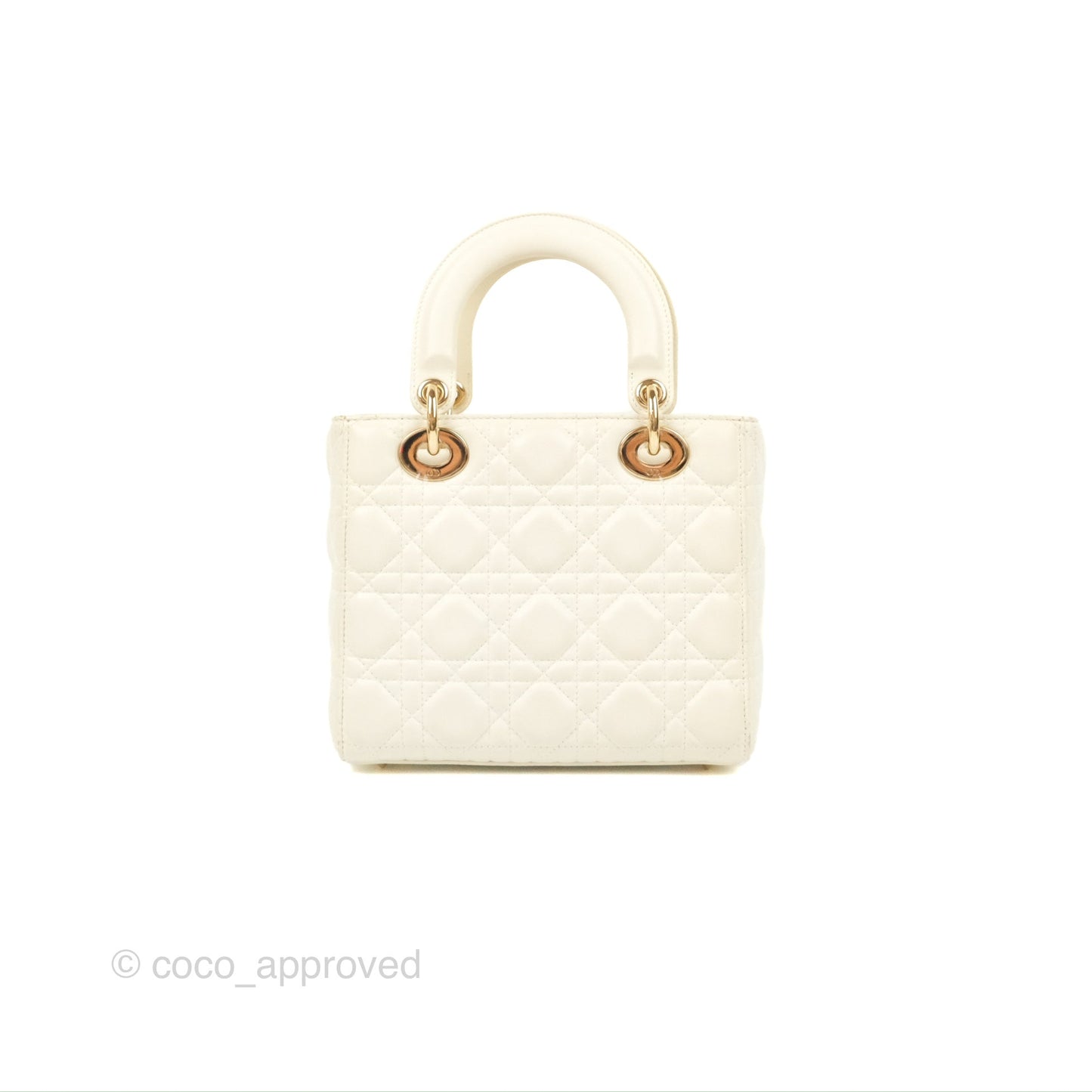 Christian Dior My ABCDior Lady Dior Bag Cannage Lambskin White Gold Hardware