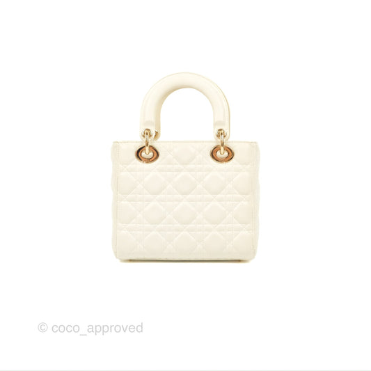 Christian Dior My ABCDior Lady Dior Bag Cannage Lambskin White Gold Hardware