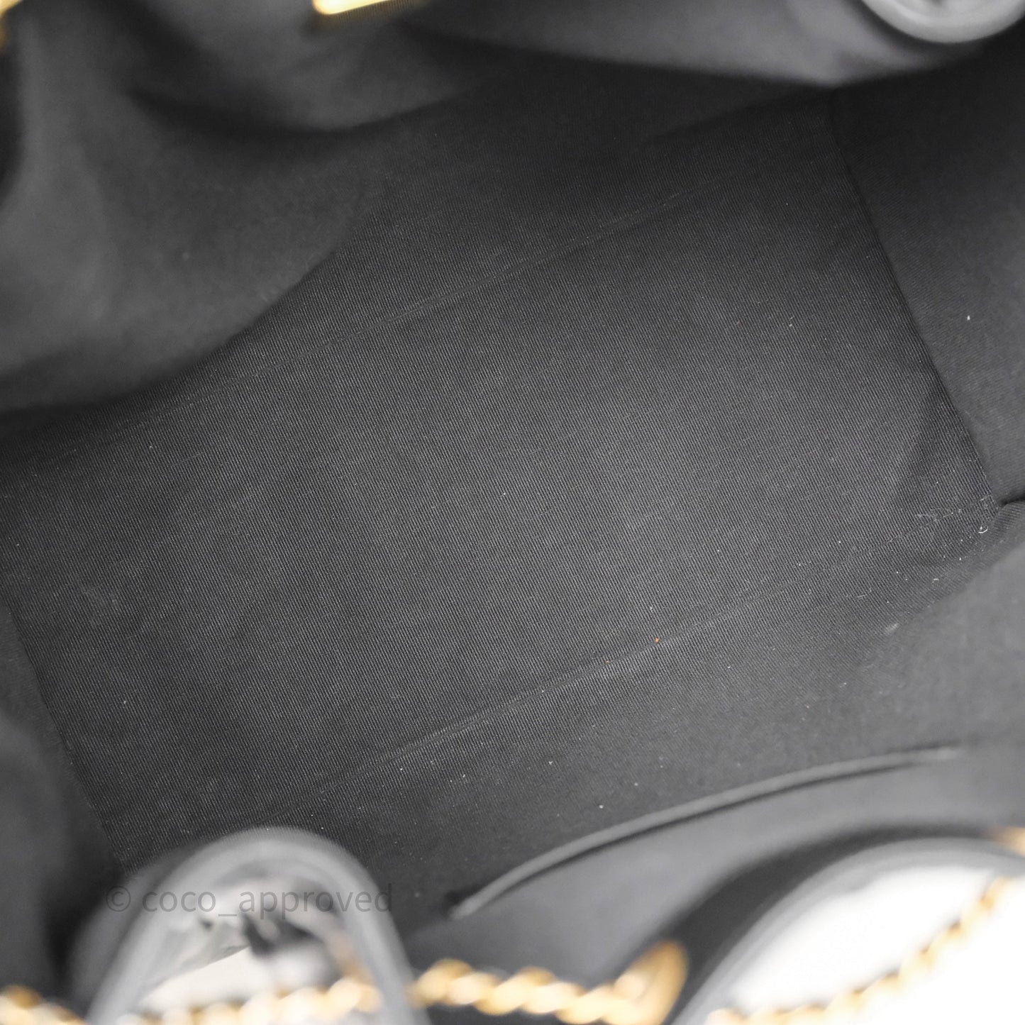Chanel 25 Medium Black Crumpled Calfskin Aged Gold Hardware