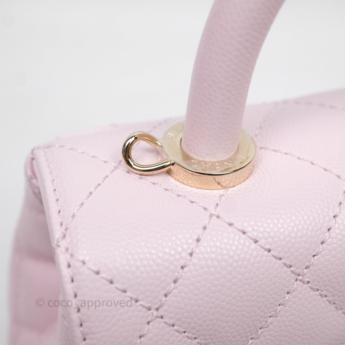 Chanel Mini Coco Handle Light Pink Caviar Gold Hardware