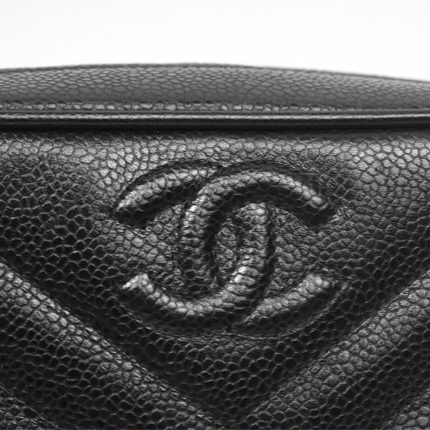 Chanel Vintage Small Camera Bag Black Caviar Gold Hardware