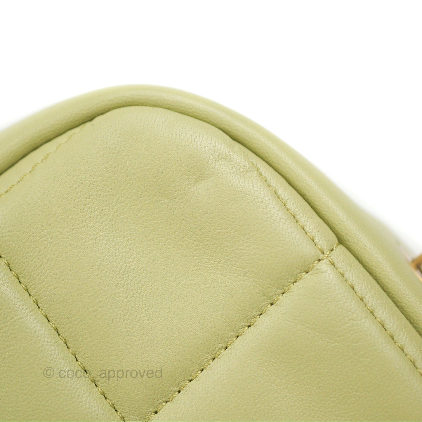 Chanel Small Quilted Diamond Cut Bag Green Lambskin Aged Gold Hardware